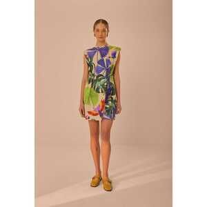 FARM RIO - BRAND NEW WITH TAGS Sand Macaw Jungle Organic Cotton T-Shirt Dress